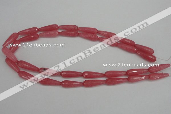 CCN2180 15.5 inches 8*25mm faceted teardrop candy jade beads