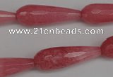 CCN2182 15.5 inches 10*30mm faceted teardrop candy jade beads