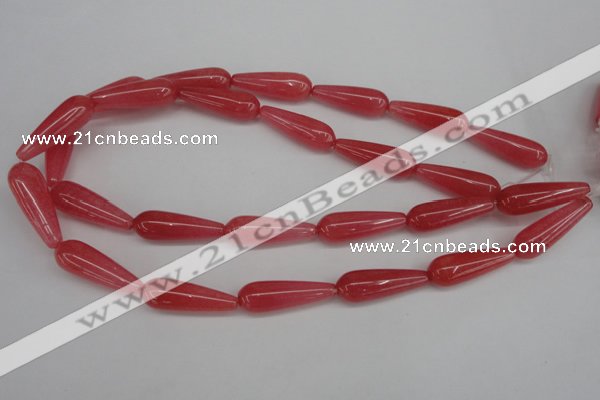 CCN2185 15.5 inches 10*30mm teardrop candy jade beads