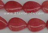 CCN2186 15.5 inches 15*20mm flat teardrop candy jade beads