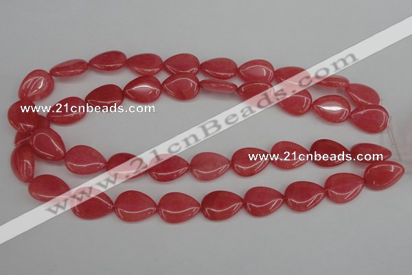 CCN2186 15.5 inches 15*20mm flat teardrop candy jade beads