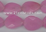 CCN2190 15.5 inches 15*20mm faceted flat teardrop candy jade beads