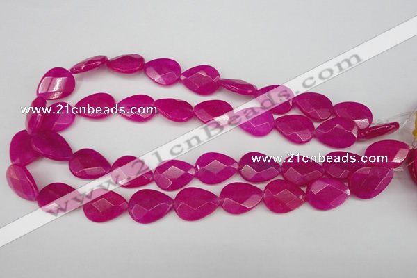 CCN2191 15.5 inches 15*20mm faceted flat teardrop candy jade beads