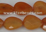 CCN2193 15.5 inches 15*20mm faceted flat teardrop candy jade beads