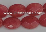 CCN2218 15.5 inches 15*20mm faceted oval candy jade beads