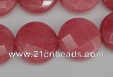 CCN2235 15.5 inches 20mm faceted coin candy jade beads wholesale