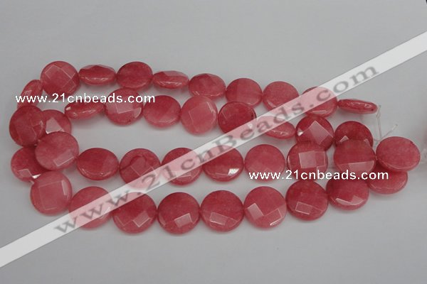 CCN2235 15.5 inches 20mm faceted coin candy jade beads wholesale