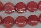 CCN2238 15.5 inches 14mm faceted coin candy jade beads wholesale