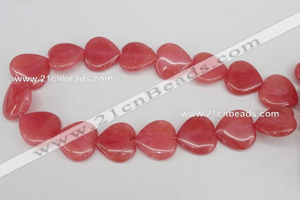 CCN2242 15.5 inches 25*25mm heart candy jade beads wholesale