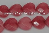 CCN2244 15.5 inches 15*15mm faceted heart candy jade beads wholesale