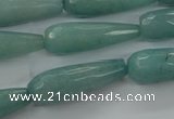 CCN2250 15.5 inches 10*30mm faceted teardrop candy jade beads