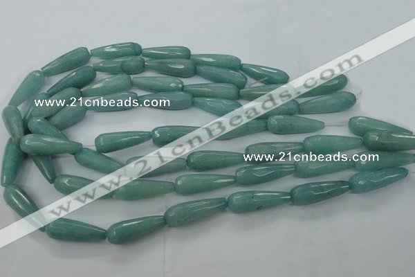 CCN2250 15.5 inches 10*30mm faceted teardrop candy jade beads