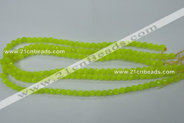 CCN2262 15.5 inches 6mm faceted round candy jade beads wholesale