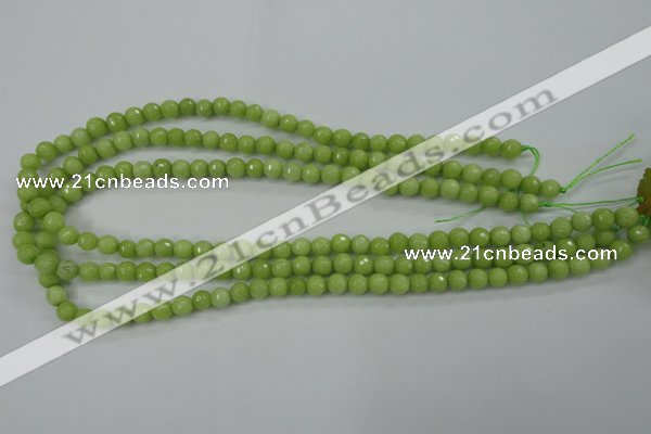 CCN2271 15.5 inches 6mm faceted round candy jade beads wholesale