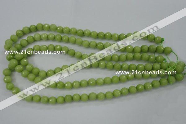 CCN2272 15.5 inches 8mm faceted round candy jade beads wholesale