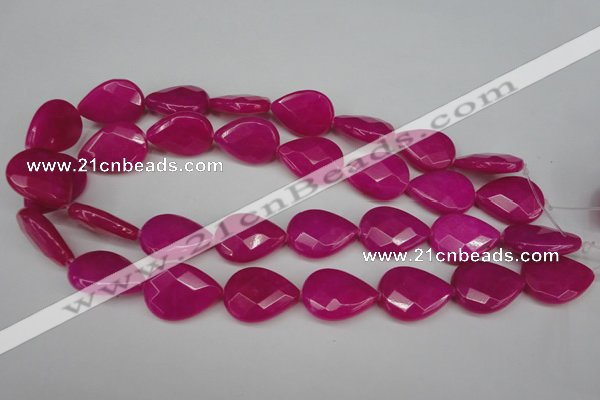 CCN2327 15.5 inches 18*25mm faceted flat teardrop candy jade beads