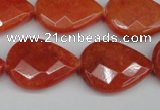 CCN2328 15.5 inches 18*25mm faceted flat teardrop candy jade beads