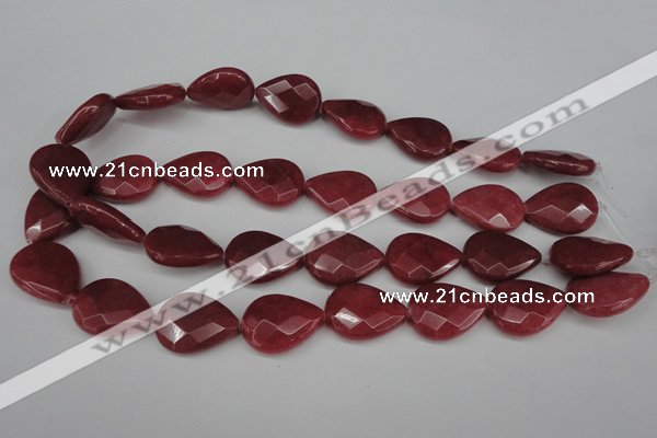 CCN2329 15.5 inches 18*25mm faceted flat teardrop candy jade beads