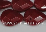 CCN2330 15.5 inches 18*25mm faceted flat teardrop candy jade beads