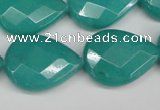 CCN2333 15.5 inches 18*25mm faceted flat teardrop candy jade beads