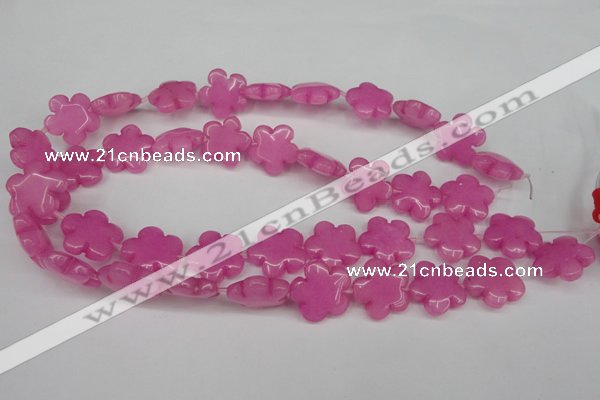 CCN2341 15.5 inches 20mm carved flower candy jade beads wholesale