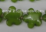 CCN2346 15.5 inches 20mm carved flower candy jade beads wholesale