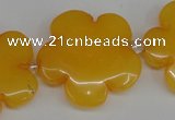 CCN2350 15.5 inches 30mm carved flower candy jade beads wholesale