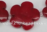 CCN2354 15.5 inches 30mm carved flower candy jade beads wholesale