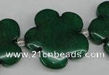 CCN2357 15.5 inches 30mm carved flower candy jade beads wholesale