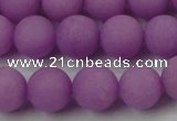 CCN2402 15.5 inches 4mm round matte candy jade beads wholesale