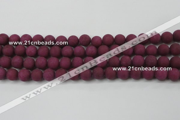 CCN2405 15.5 inches 4mm round matte candy jade beads wholesale