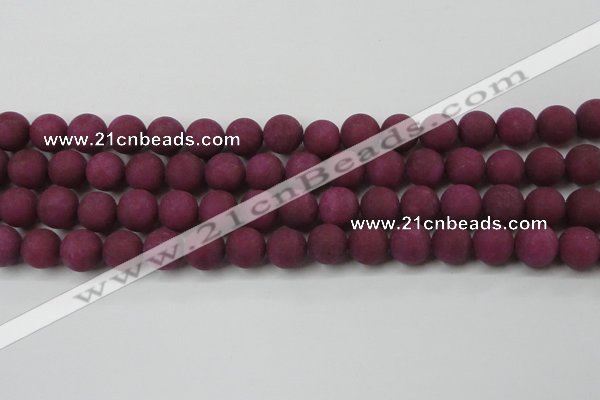 CCN2425 15.5 inches 6mm round matte candy jade beads wholesale
