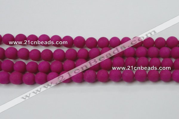 CCN2464 15.5 inches 10mm round matte candy jade beads wholesale