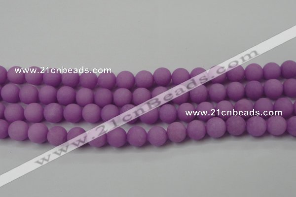 CCN2482 15.5 inches 12mm round matte candy jade beads wholesale