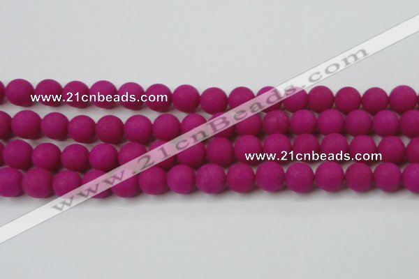 CCN2484 15.5 inches 12mm round matte candy jade beads wholesale