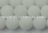 CCN2500 15.5 inches 14mm round matte candy jade beads wholesale