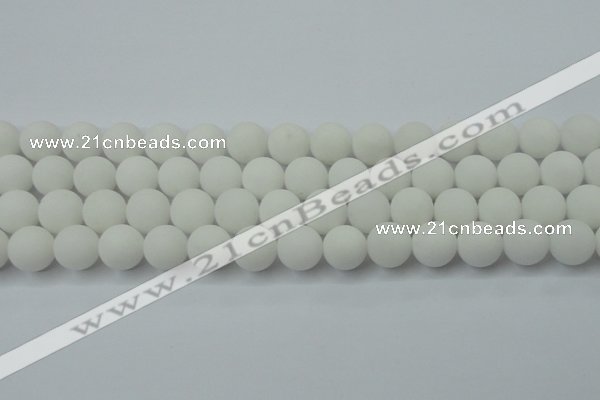 CCN2500 15.5 inches 14mm round matte candy jade beads wholesale