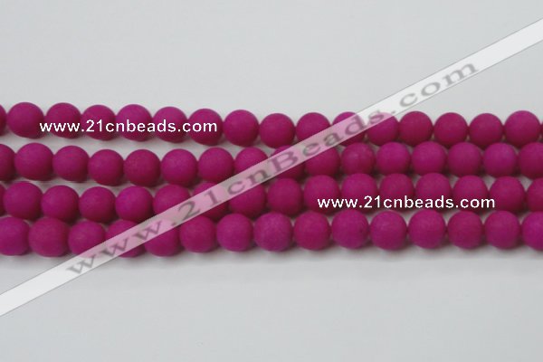 CCN2504 15.5 inches 14mm round matte candy jade beads wholesale