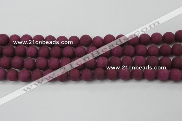 CCN2505 15.5 inches 14mm round matte candy jade beads wholesale