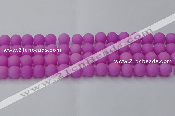 CCN2527 15.5 inches 14mm round matte candy jade beads wholesale