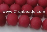 CCN2534 15.5 inches 14mm round matte candy jade beads wholesale