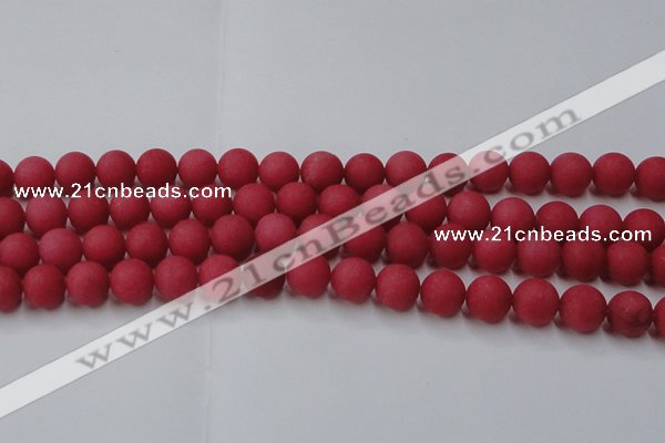 CCN2534 15.5 inches 14mm round matte candy jade beads wholesale