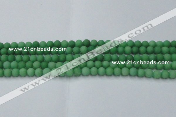 CCN2537 15.5 inches 6mm round matte candy jade beads wholesale