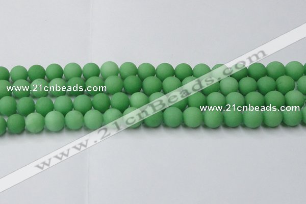 CCN2540 15.5 inches 12mm round matte candy jade beads wholesale