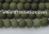 CCN2543 15.5 inches 4mm round matte candy jade beads wholesale