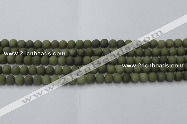 CCN2544 15.5 inches 6mm round matte candy jade beads wholesale