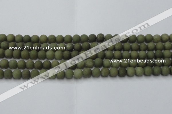 CCN2545 15.5 inches 8mm round matte candy jade beads wholesale