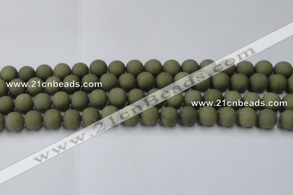 CCN2547 15.5 inches 12mm round matte candy jade beads wholesale