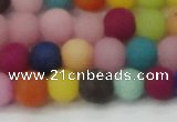 CCN2553 15.5 inches 8mm round mixed color matte candy jade beads