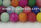 CCN2554 15.5 inches 10mm round mixed color matte candy jade beads